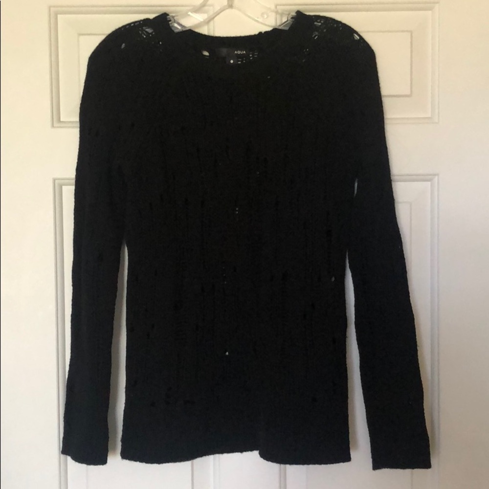 Aqua black knit sweater size small